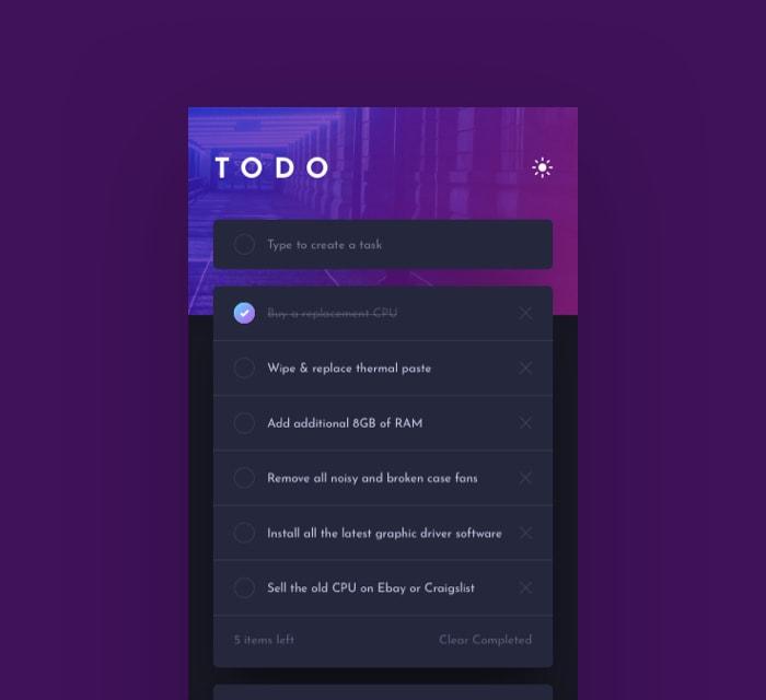 Screenshot of the Todo project